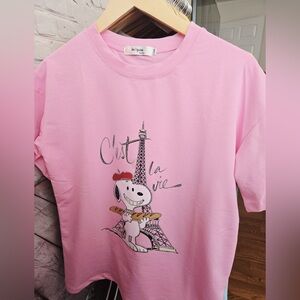 Women's Oversize Short-Sleeve T-Shirts – 100% Cotton Peanuts Snoopy